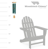 Woodstock Wind Chimes Garden Decor for Outside Outdoor Patio Decor, Front Porch Decor, (25") Chimes of Ireland Green Wind Chime, Wind Chimes for Garden (WCCI)