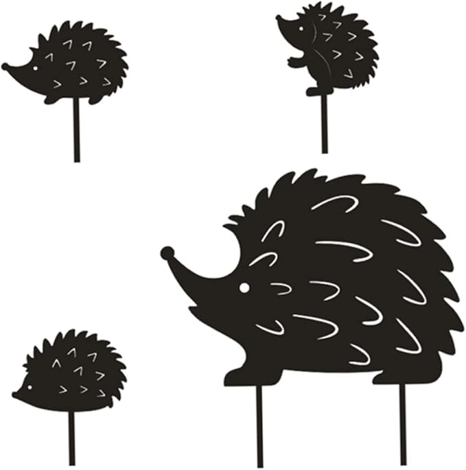 Wrought Iron Decoration Hedgehog Wrought Iron Garden Stake Standing Metal Backyard Statue Animal Hollow Yard Ornament