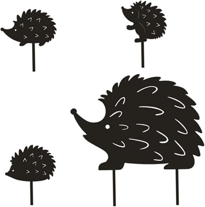 Wrought Iron Decoration Hedgehog Wrought Iron Garden Stake Standing Metal Backyard Statue Animal Hollow Yard Ornament