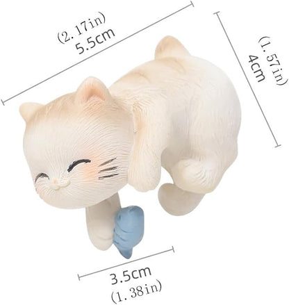 Miniature Hanging Cat Figurines Flower Pot and Vase Hugger Cute Resin Kitten Bonsai Terrarium Edge Decor Planter Pot Hanger Fairy Garden Ornaments