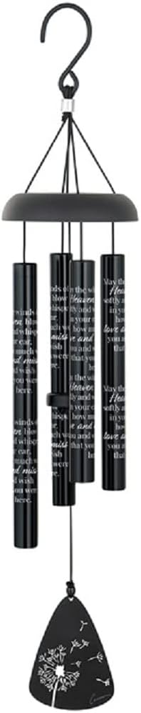 Carson Home 63203 Winds of Heaven Sonnet Chime, Black, 21-inch Length, Aluminum and Strung with Industrial Cord