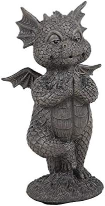 Pacific Giftware Garden Dragon Yoga Pose Garden Display Decorative Accent Sculpture Stone Finish 5.75 inch Tall