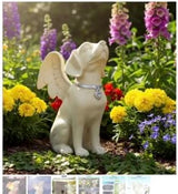 iHeartDogs Dog Memorial Gifts - Dog Angel Statue Garden Solar Light - Pet Memorial Figurine