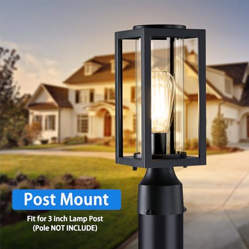 Outdoor Post Lights 2 Pack - Black