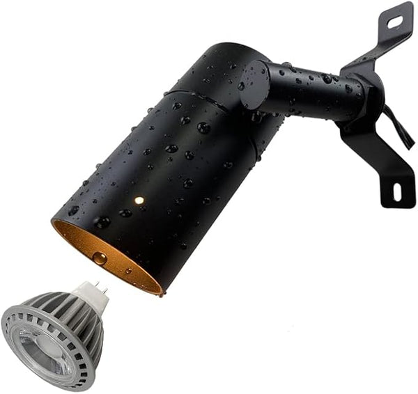 Landscape Lighting Tree Down Lights Outdoor Moonlight,Replaceable Low Voltage MR16 LED Aluminum Housing for Directional Wall Patio Mounted Post Fence Lights Warm White Black Finish