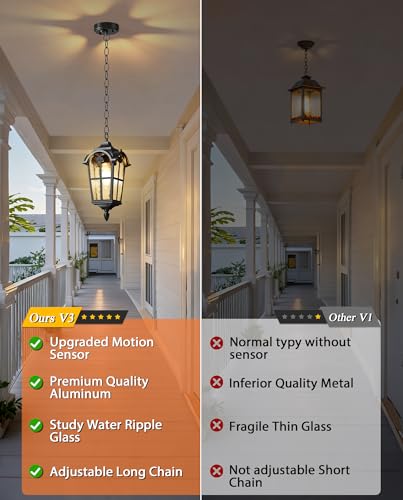 Motion Sensor Outdoor Pendant Light - Modern