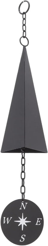 WALFRONT Iron Triangular Wind Chimes Retro with Compass for Patio Backyard Garden Outdoor Decor