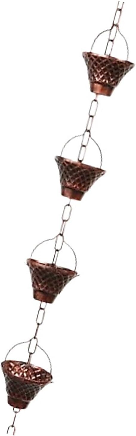 Versatiles Copper Meshes Rain Chain Antique Bronze Decorative Hanging Gutter for Home Commercial and Garden Drainage Rusts