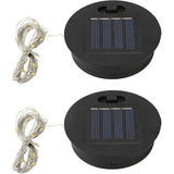 Solar Light Lantern Top - 6cm Round LED Lid 2 Pack