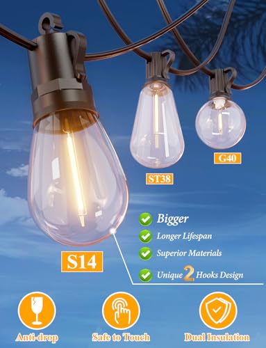 Brightever 75FT LED Outdoor String Lights