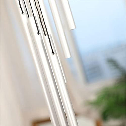 ZKG 35.4in 18 Tubes Wind Chimes Metal Wind Bells Garden Patio Outdoor Wall Hanging Home Decor Gift (White)