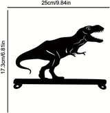 Metal Dinosaur Iron Art Silhouette Mailbox Top Decoration Yard Art Garden Decorations Patio Outdoor Decor Iron Crafts