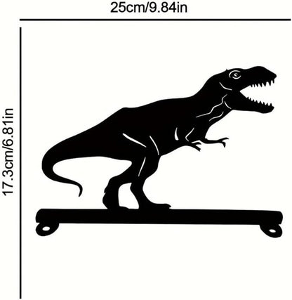 Metal Dinosaur Iron Art Silhouette Mailbox Top Decoration Yard Art Garden Decorations Patio Outdoor Decor Iron Crafts