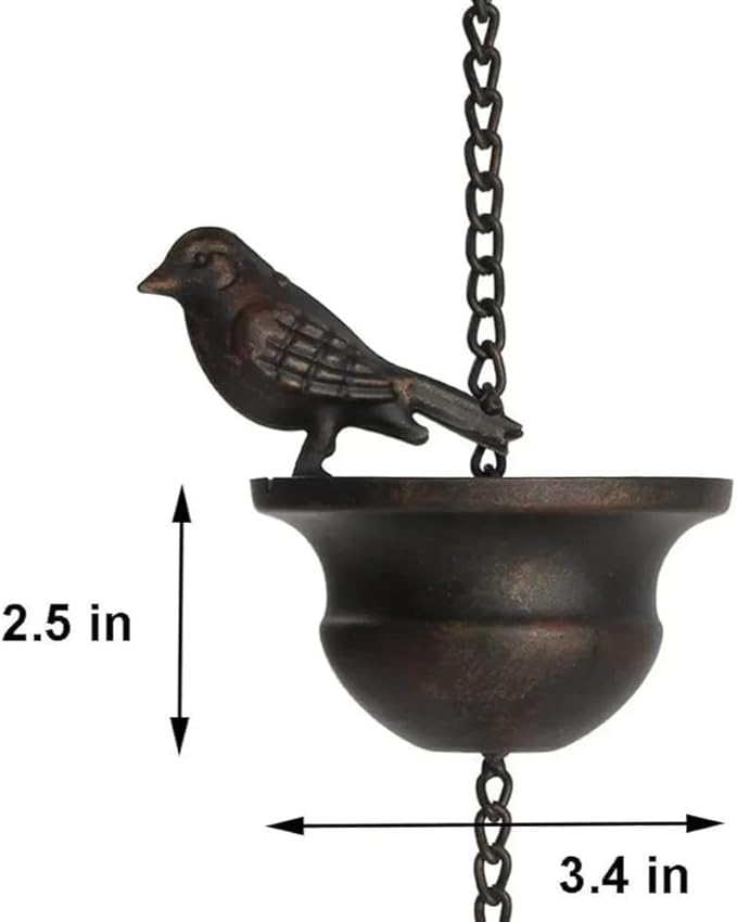Decorative Metal Bird Rain Chain for Balconies and Porches Transform Your For Outdoor Area into a Relaxing Retreat