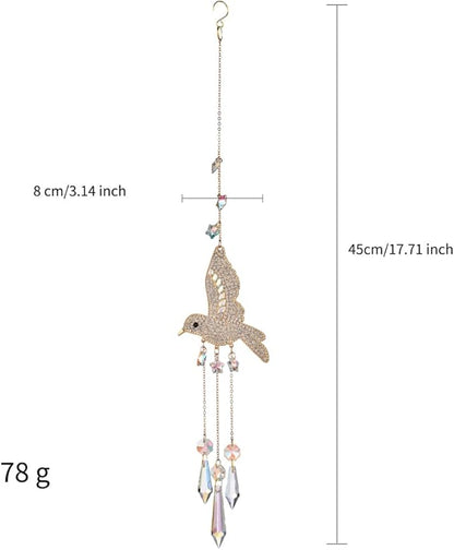 Rhinestones Hummingbirds Crystal Suncatcher Indoor Window Hanging Sparkling Bird Prism Sun Catchers