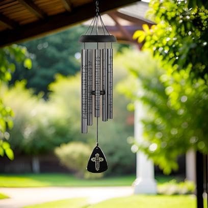 The Bridge Collection 30" 'Lord's Prayer' Christian Bible Verse Wind Chime - Windchime for Outdoor Garden Patio/Porch