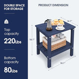 KINGYES Double Side Table, Adirondack End Table- Navy