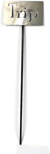 Classic Metal Garden Markers Clearance Items 20 to 33 Inches Tall (Raw Unfinished Steel, Trip)