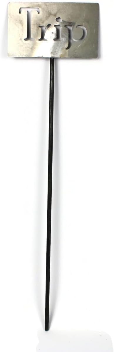 Classic Metal Garden Markers Clearance Items 20 to 33 Inches Tall (Raw Unfinished Steel, Trip)