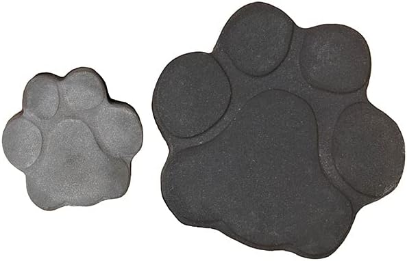 AUTUMN USA Set of 2 Paw Print Stepping Stone Molds - Dog & Cat Paw Print Concrete Molds for Non-Slip Garden Decor