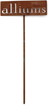 Classic Metal Garden Markers 19 Inches Tall (alliums, Naturally Rusted)