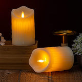 Flameless Candles - 3x5" Real Wax LED, Remote Timer, 2 Set