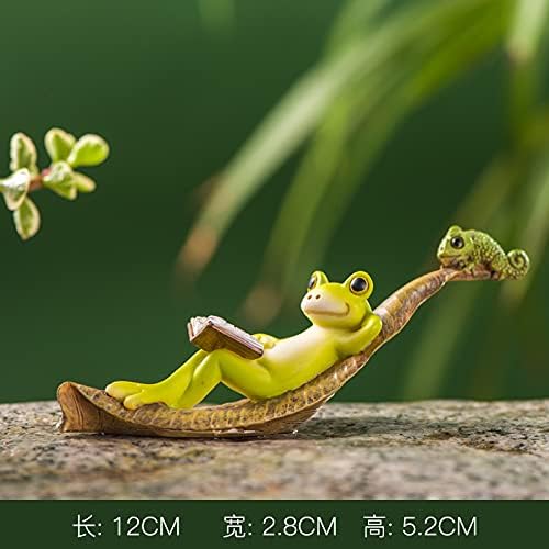 Garden Decor Frog Outdoor Statue Figurines Funny Cute Animal Sculptures Porch Outside Decorations for Yard Lawn Patio Ornaments (D)