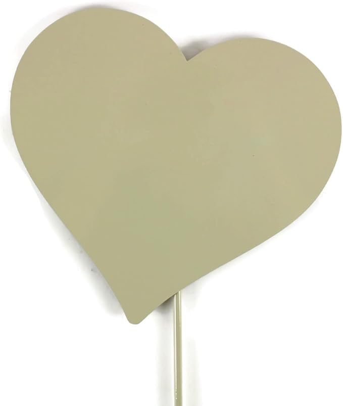 Peace and Heart Staked Signs or Wall Art Rustic or Powder Coated Finishes (Heart Small Stake 21", Cream)