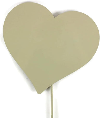 Peace and Heart Staked Signs or Wall Art Rustic or Powder Coated Finishes (Heart Small Stake 21", Cream)