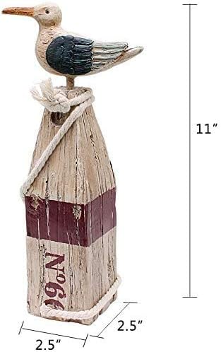 Resin Seagull Statue Coastal Bird Figurine Garden Outdoor Indoor Nautical Decor 11 Inch