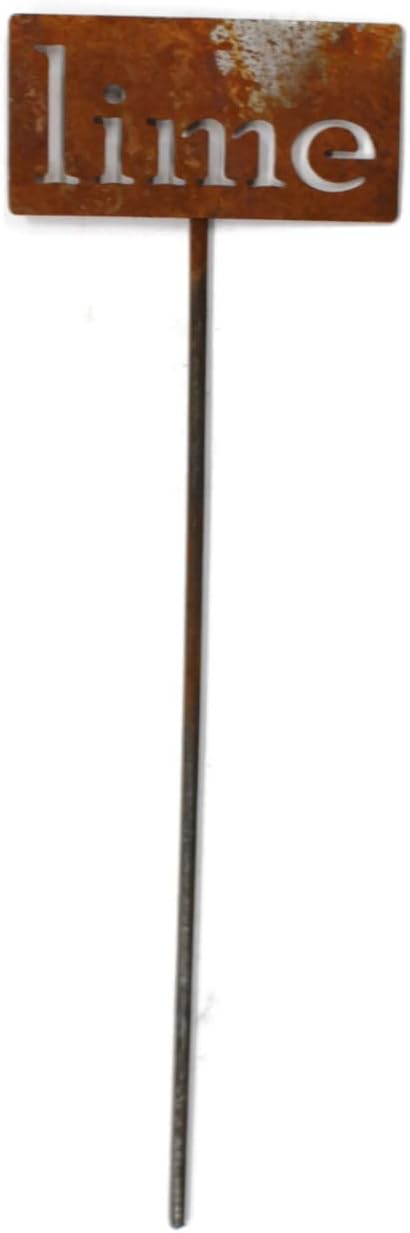 Classic Metal Garden Markers 19 Inches Tall (lime, Naturally Rusted)