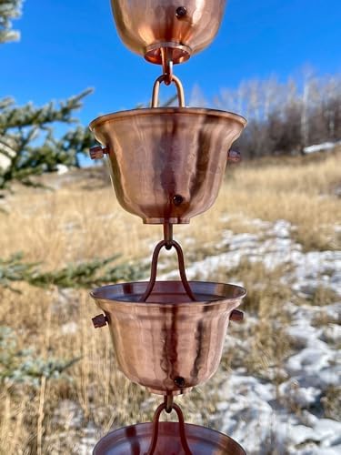 Nutshell Stores Bell Cups Rain Chain - Copper - 15 Feet