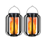 Solar Lantern Lights - 2 Pack, Waterproof, Flickering Flame