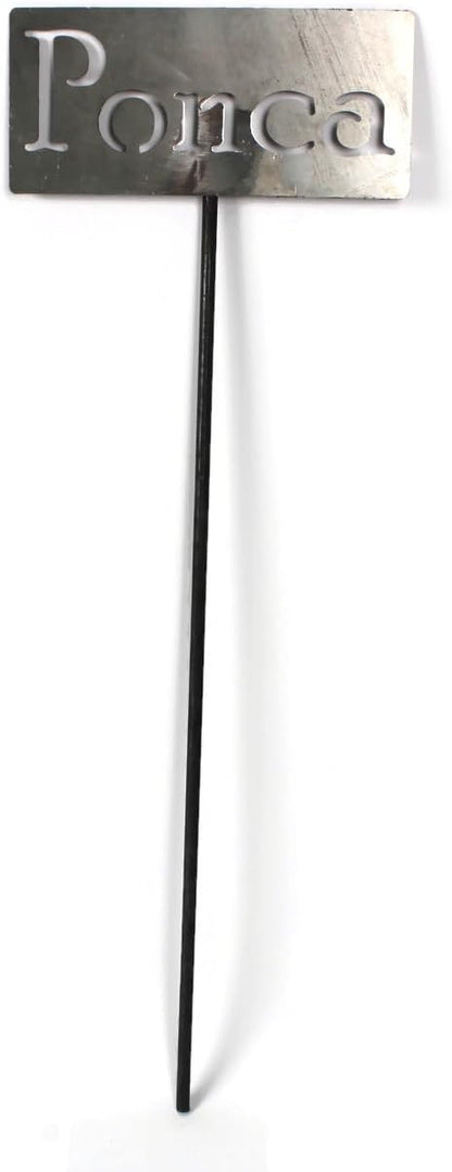 Classic Metal Garden Markers Clearance Items 20 to 33 Inches Tall (Raw Unfinished Steel, Ponca)