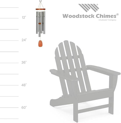 Woodstock Chimes Personalized Tree of Life Amazing Grace Wind Chime for Outside 24" Medium Silver, Outdoor Garden Decor, Memorial Gift for Loss Loved Ones