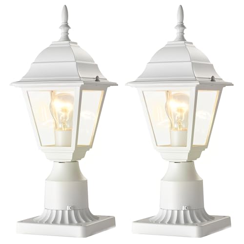 Outdoor Post Light 2-Pack - Waterproof Pillar Lantern