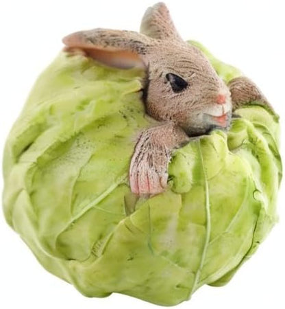 Top Collection Miniature Fairy Garden and Terrarium Rabbit Stuck in Cabbage Statue