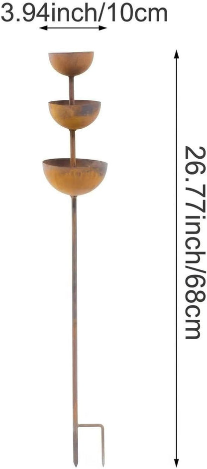 Sturdy Iron Structure with Vintage Coating; Weather Resistant for Long Lasting Outdoor use; Ideal as a Reliable rain Catcher for Your Garden (Bronze)