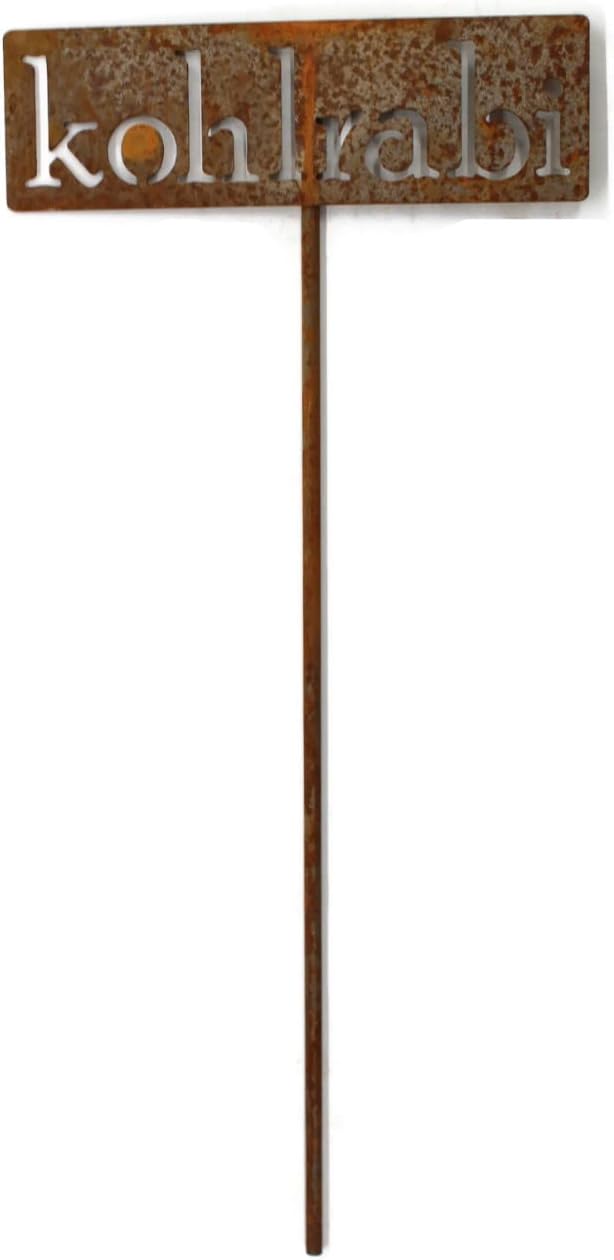 Classic Metal Garden Markers 19 Inches Tall (kohlrabi, Naturally Rusted)