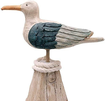 Seagull Figurine Sea Bird Statue Coastal Bird Figurines for Garden Resin Seagull Decor Seabird Decoration Birds Sculptures Yard Outdoor Indoor Nautical Decor Ocean Beach Home 15.5 Inch