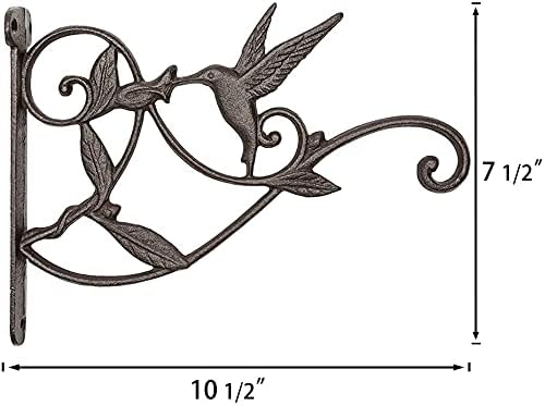Mkono 2 Pack Hanging Plant Bracket Hook Iron Decorative Plant Hanger for Flower Basket Bird Feeder Wind Chime Lanterns