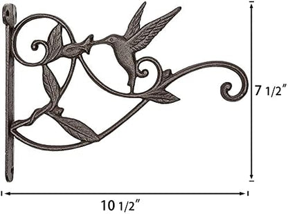 Mkono 2 Pack Hanging Plant Bracket Hook Iron Decorative Plant Hanger for Flower Basket Bird Feeder Wind Chime Lanterns