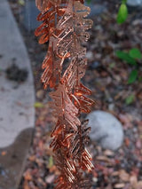 Nutshell Stores Falling Leaves Copper Plated Rain Chain - Copper - 8 Feet