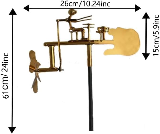 Garden Rock Band Windmill,Metal Drummer Player Windmill–Wind Powered Yard Art Sculpture, Garden Decor for Lawn, Patio, or Courtyard–Outdoor Percussionist Figurine Gift(Drummer)