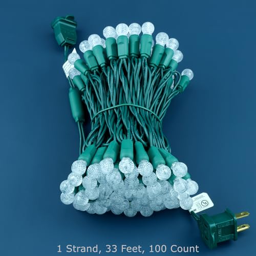 Cool White Raspberry 100 LED 33ft Christmas String Lights