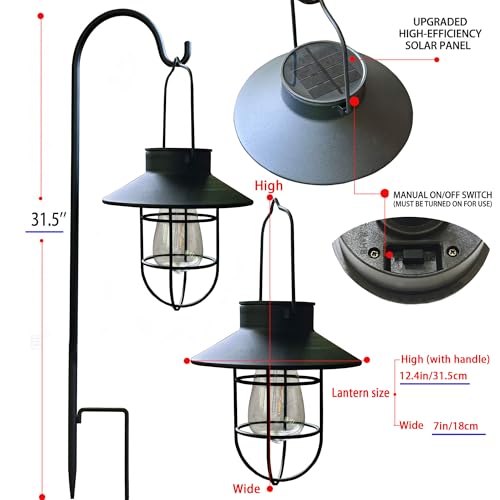 Hanging Solar Lantern Lights - Warm White 4 Pack