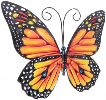 ULTNICE Iron Butterfly Wall Hanging, 6.29in Metal Butterfly Wall Art Decor for Home Garden Patio, Indoor Outdoor Art, Yellow