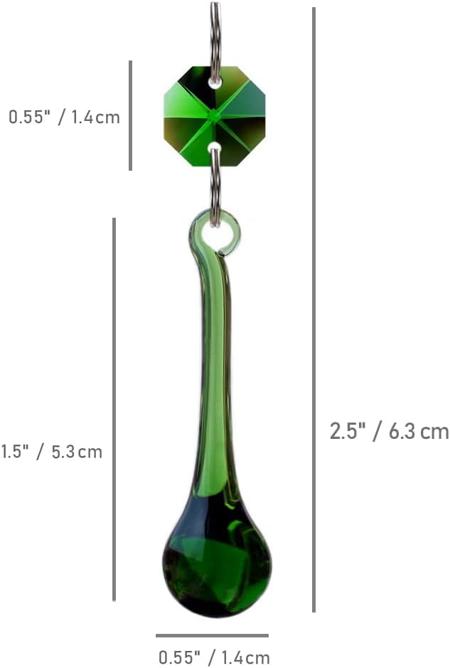12pcs Raindrop Crystal Chandelier Prisms Parts, Hanging Crystals Beads for Chandeliers, Home Decoration