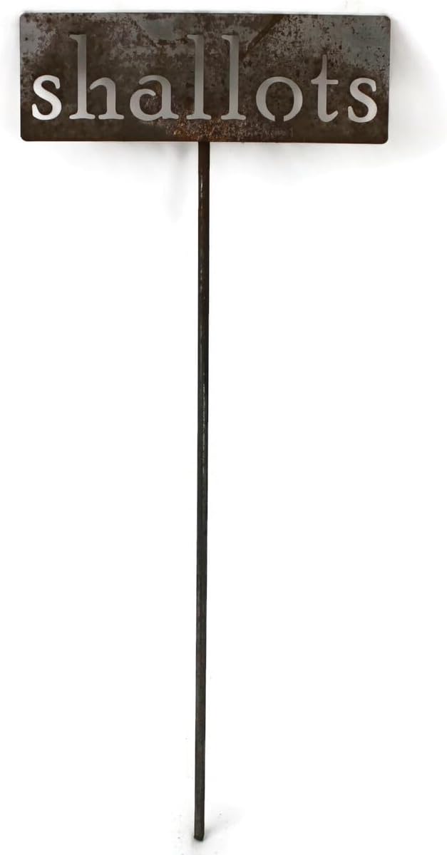 Classic Metal Garden Markers 19 Inches Tall (shallots, Naturally Rusted)