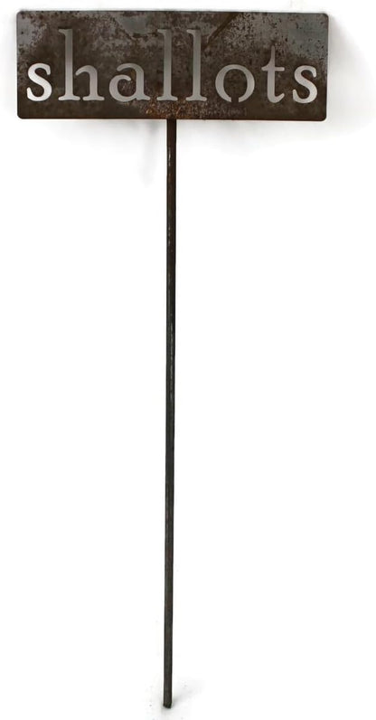 Classic Metal Garden Markers 19 Inches Tall (shallots, Naturally Rusted)